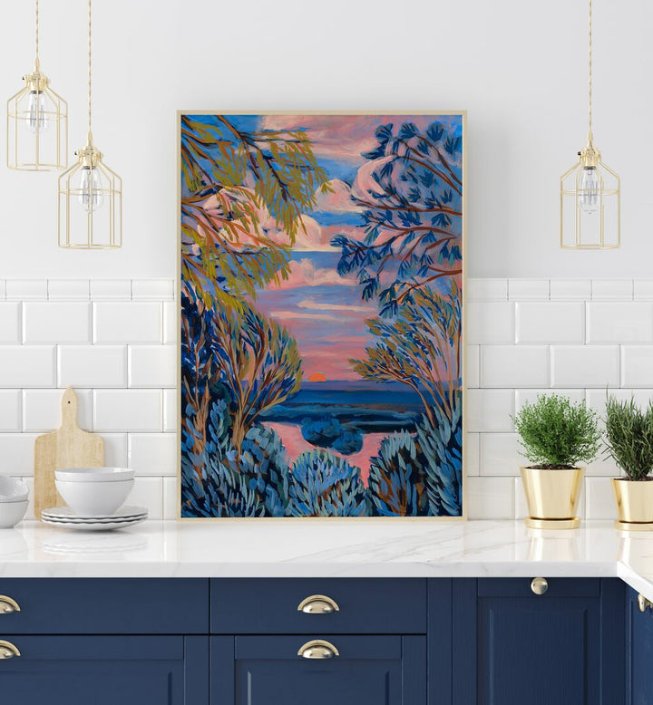 Stunning BLUE TEXAS HILL COUNTRY, LANDSCAPE PAINTINGS by Eleanor Baker, enhancing your home with vibrant Texas scenery.
