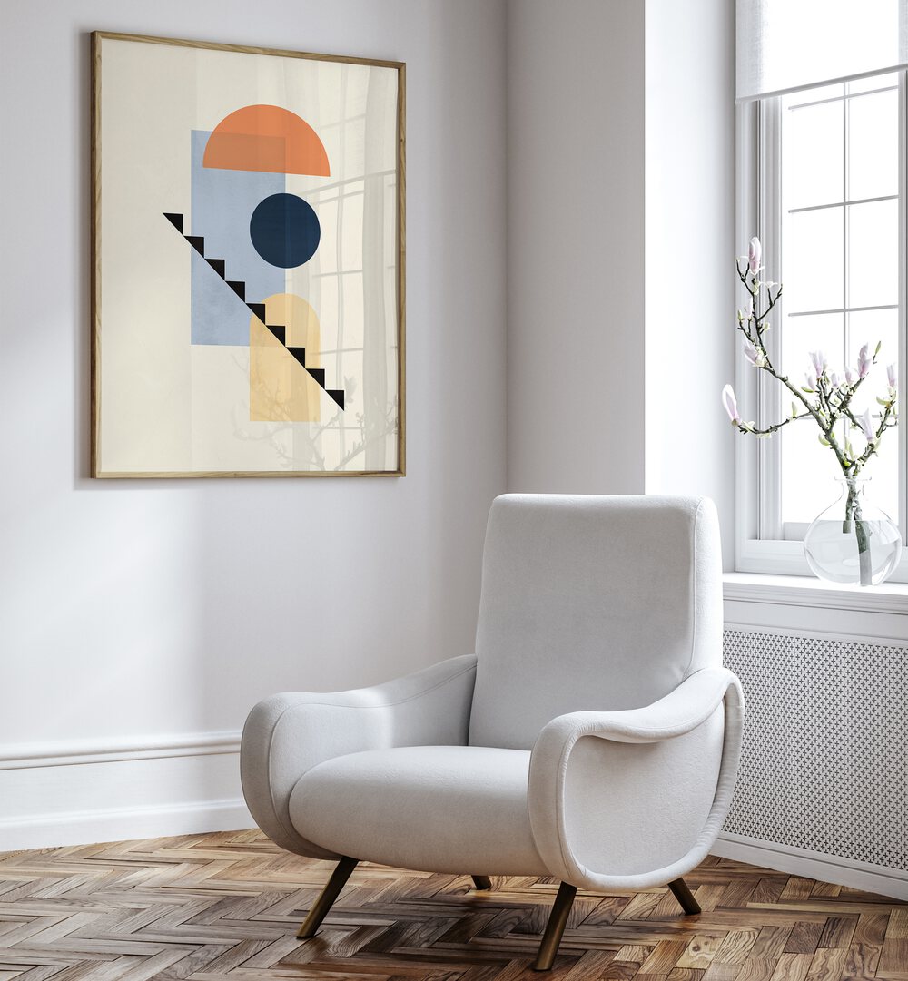 Elevate your space with COMPOSITION VI, BOHO ART PAINTINGS featuring modern geometric design and vibrant colors.