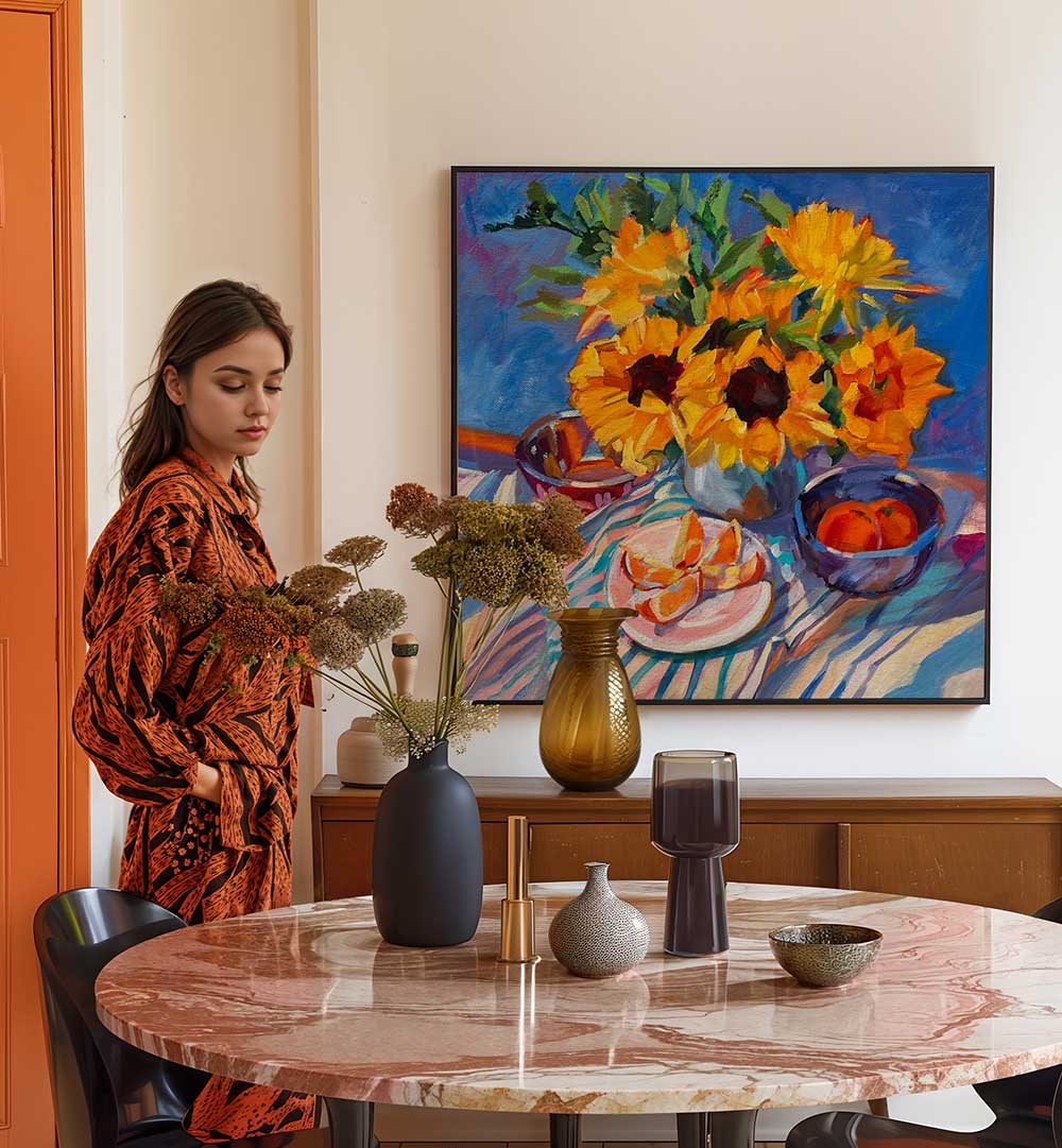 MORNING , FLORAL FLOWER PAINTINGS