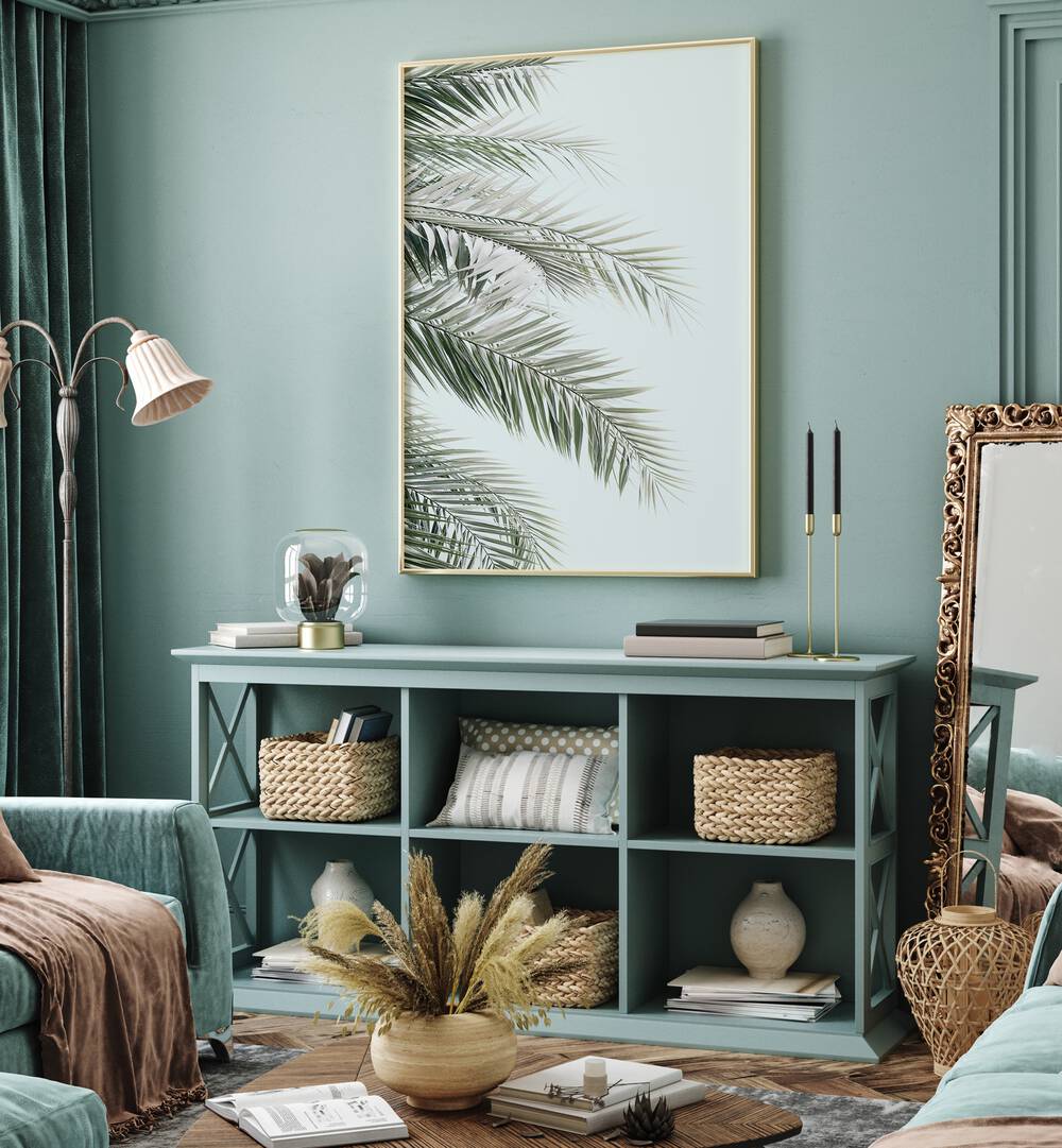 Vibrant BLUE PALMS, BEACH PAINTINGS enhance home decor with stunning colors and natural beauty. Perfect for any space.