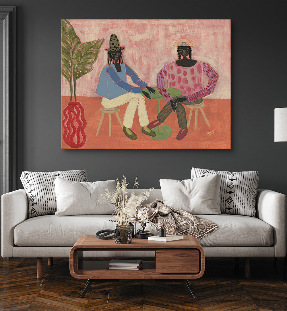 WITH A FRIEND , PORTRAITS & FIGURATIVE ILLUSTRATIONS