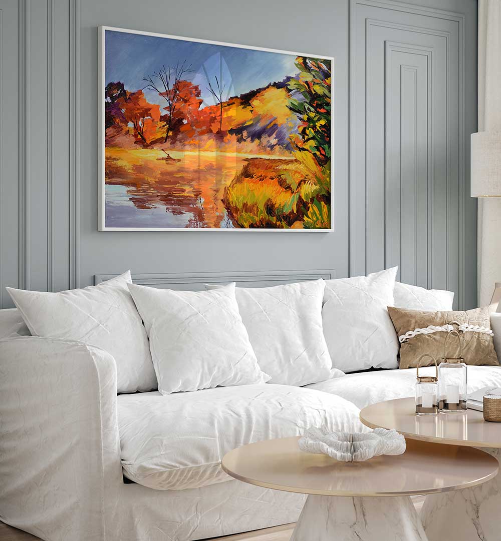 KAYAK AND ORANGE TREES , LANDSCAPE PAINTINGS