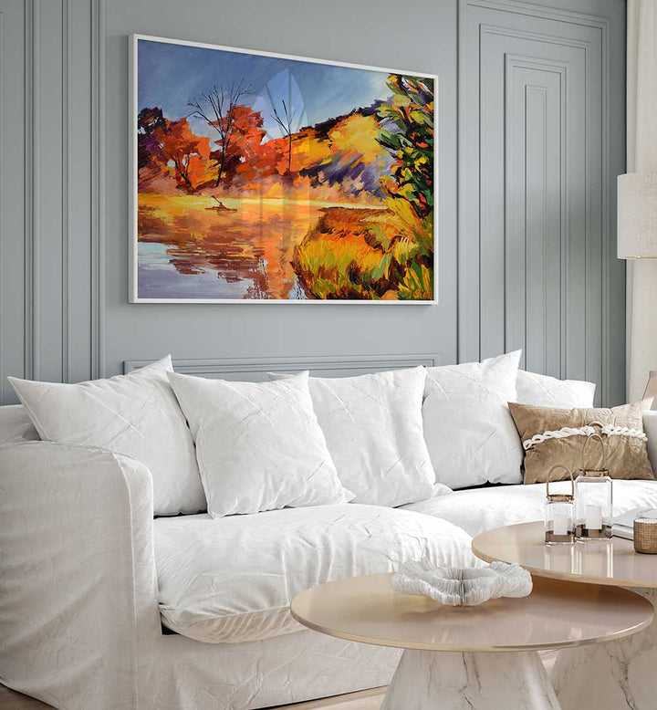KAYAK AND ORANGE TREES , LANDSCAPE PAINTINGS
