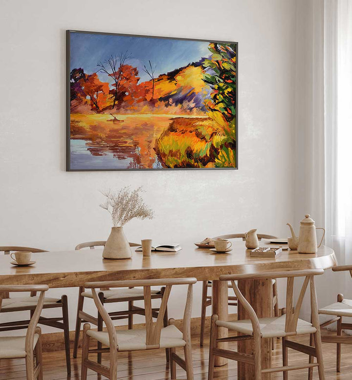 KAYAK AND ORANGE TREES , LANDSCAPE PAINTINGS