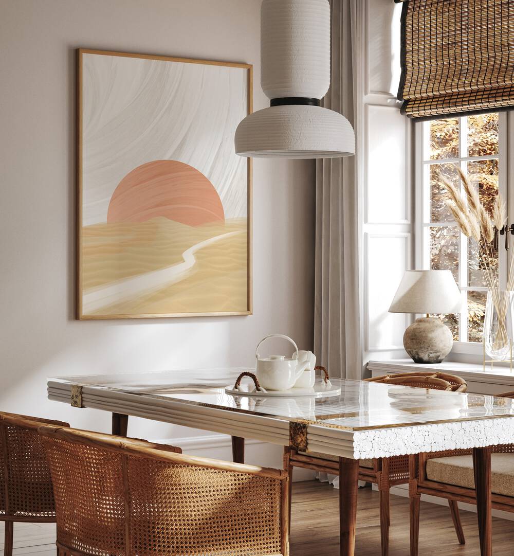 Elegant SARAH, LANDSCAPE PAINTINGS complementing modern interiors with a serene sunset design for a stylish home ambiance.
