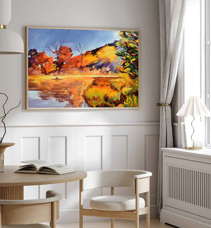 KAYAK AND ORANGE TREES , LANDSCAPE PAINTINGS
