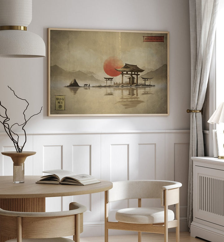 Elegant SHIZUKA NA SENSH, JAPANESE PAINTINGS, showcasing tranquil beauty in a stylish home setting.
