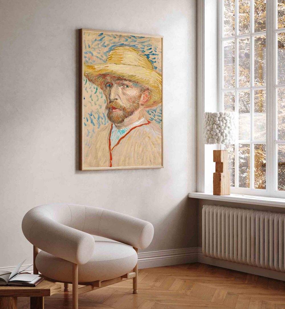 VINCENT VAN GOGH'S SELF-PORTRAIT WITH A STRAW HAT (1887),  VINTAGE PAINTINGS