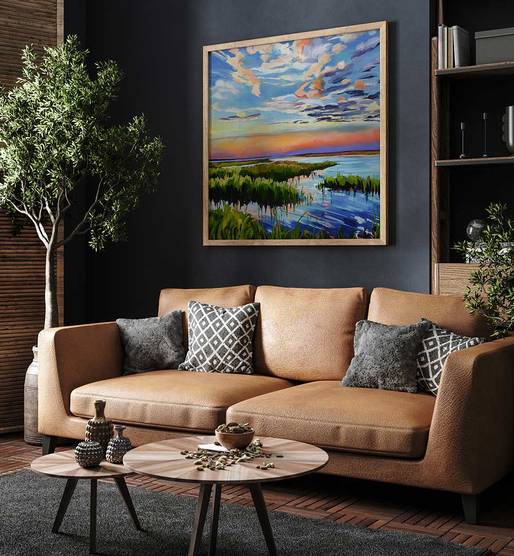 COLOURFUL OF SUNSET , BEACH PAINTINGS