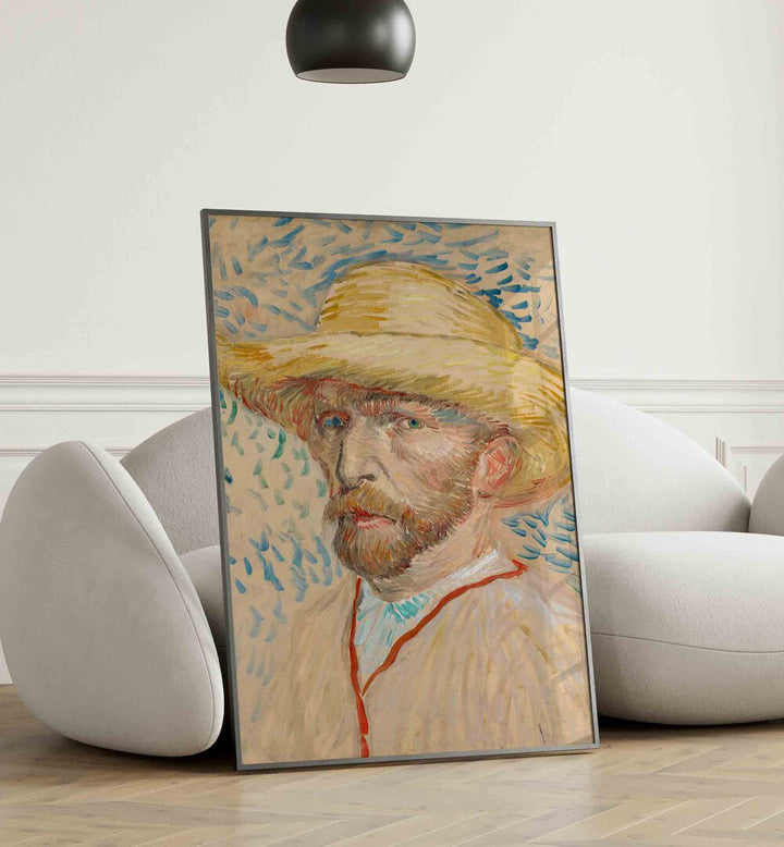 VINCENT VAN GOGH'S SELF-PORTRAIT WITH A STRAW HAT (1887),  VINTAGE PAINTINGS