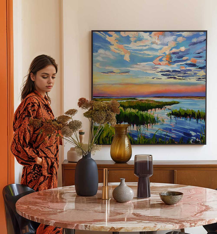 COLOURFUL OF SUNSET , BEACH PAINTINGS