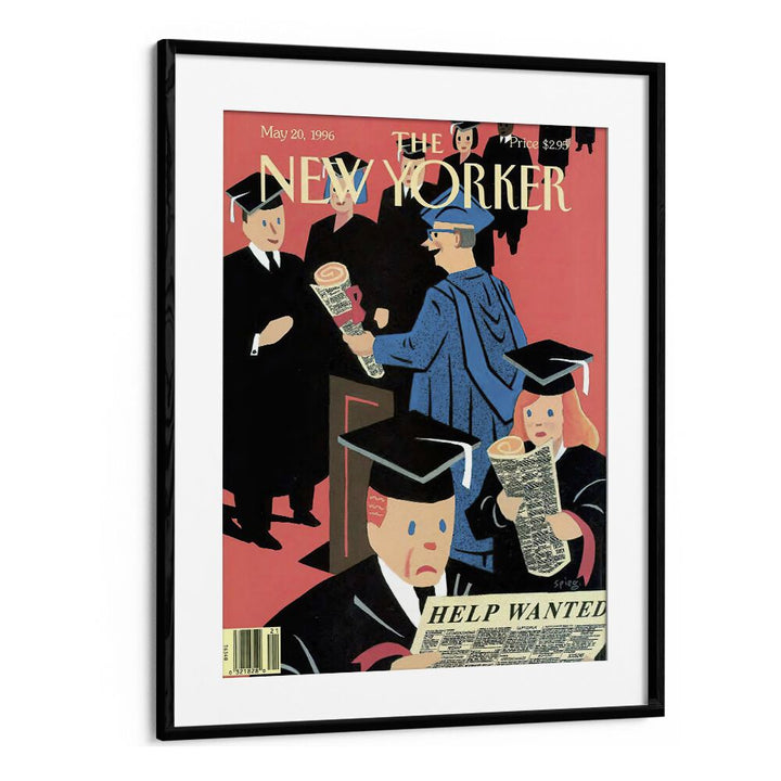 96 Art Spiegel Man - New Yorker Magazine 20 May 1996 Artwork in Black Frame With Mount
