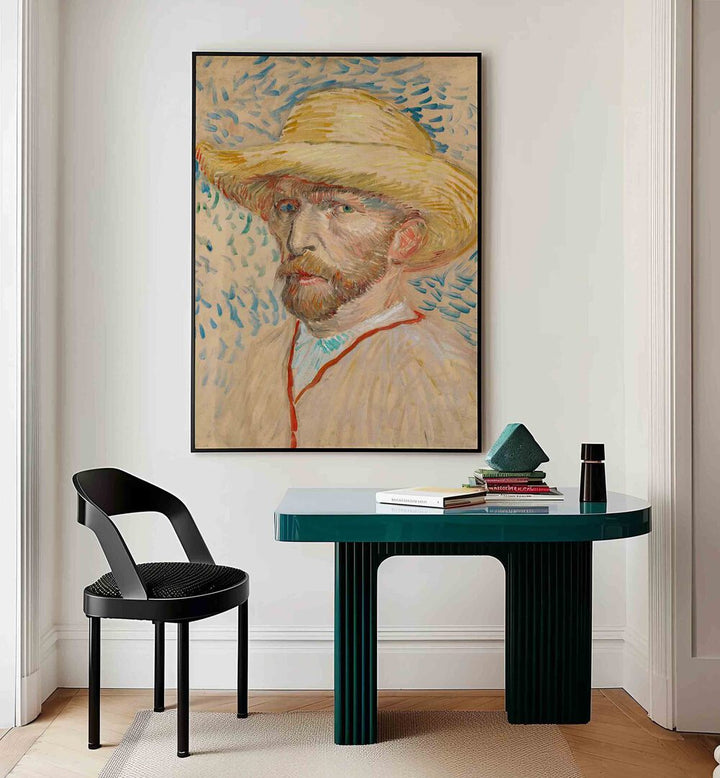 VINCENT VAN GOGH'S SELF-PORTRAIT WITH A STRAW HAT (1887),  VINTAGE PAINTINGS