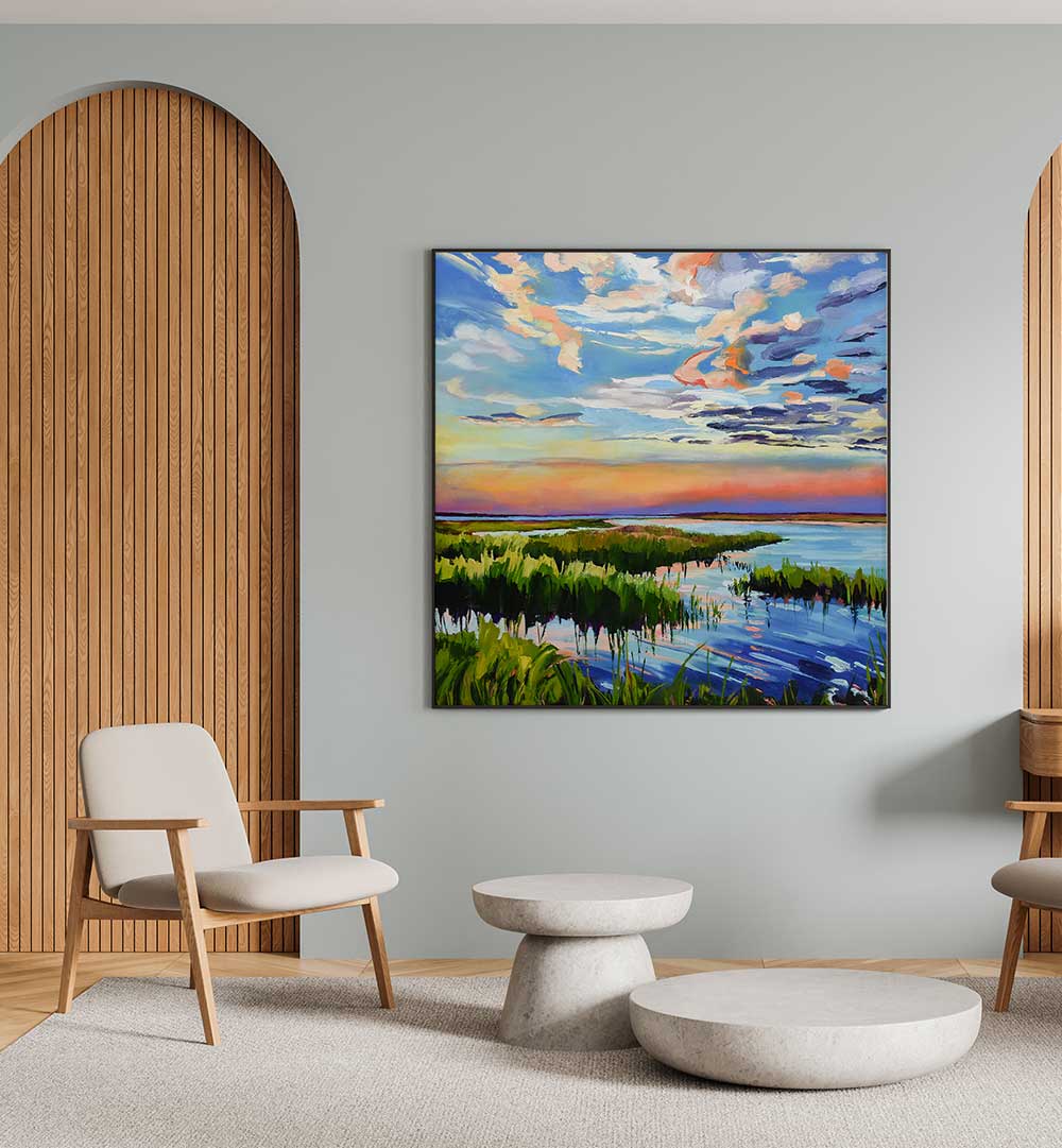 COLOURFUL OF SUNSET , BEACH PAINTINGS