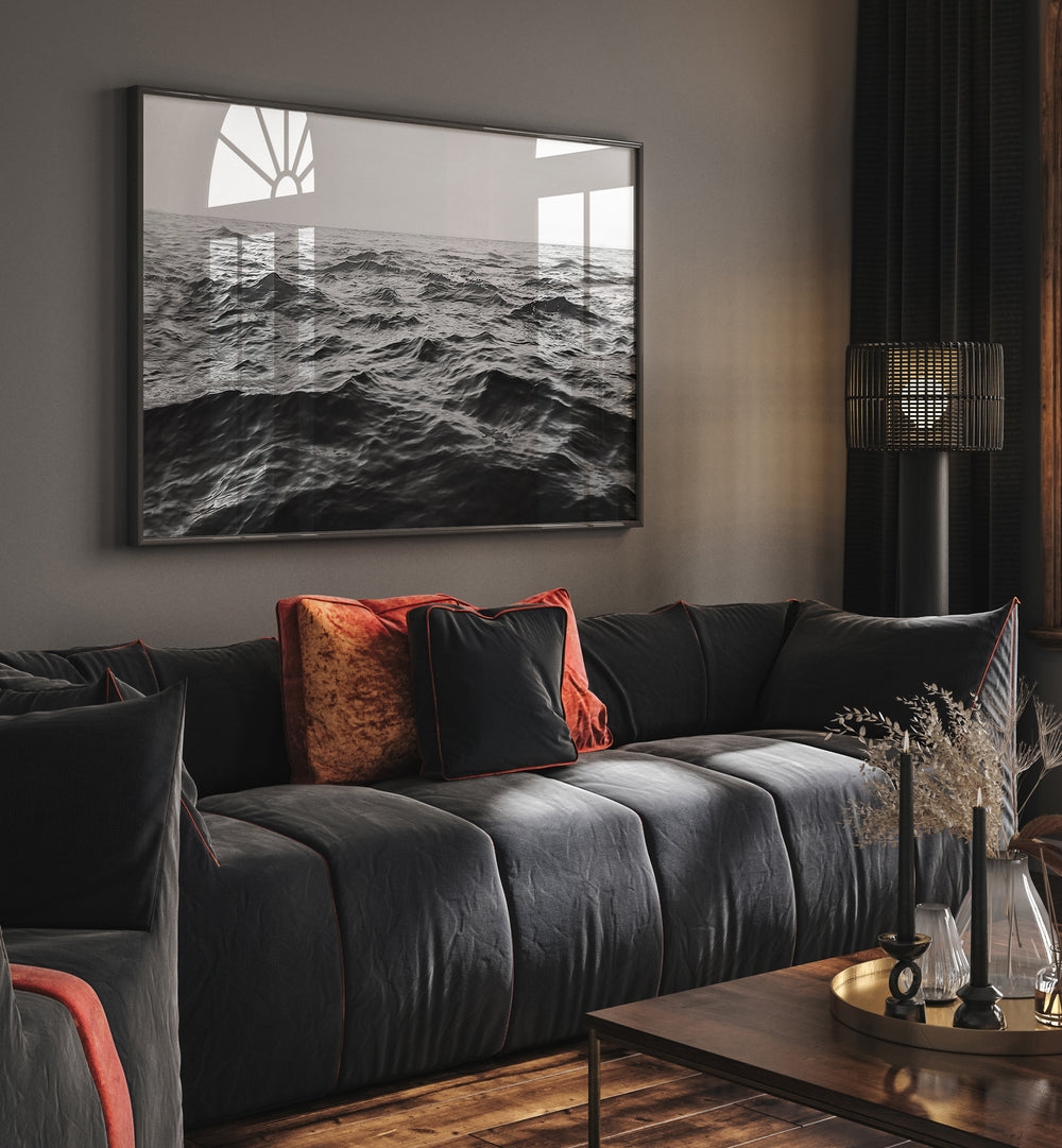 Stylish WAVY HORIZON BW, BEACH PAINTINGS add fluidity to modern decor, enhancing any living space beautifully.