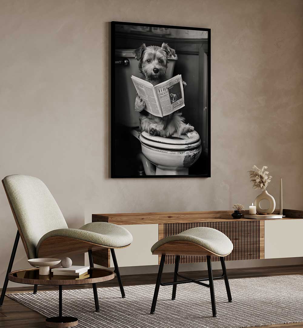 POTTY POOCH , BATHROOM ART PRINTS