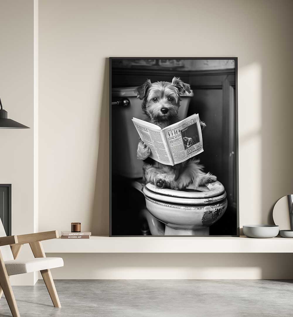 POTTY POOCH , BATHROOM ART PRINTS