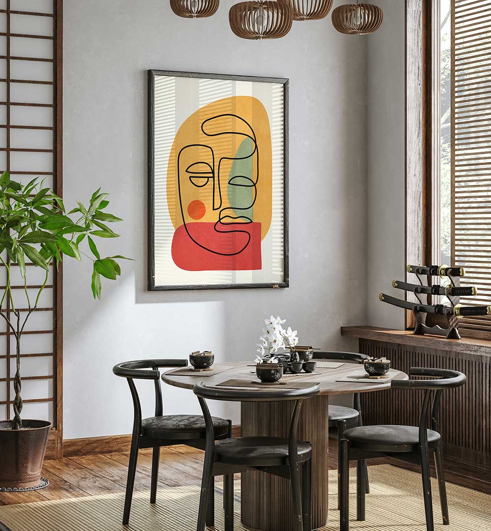 ABSTRACT FACES VIII , BOHO ART PAINTINGS