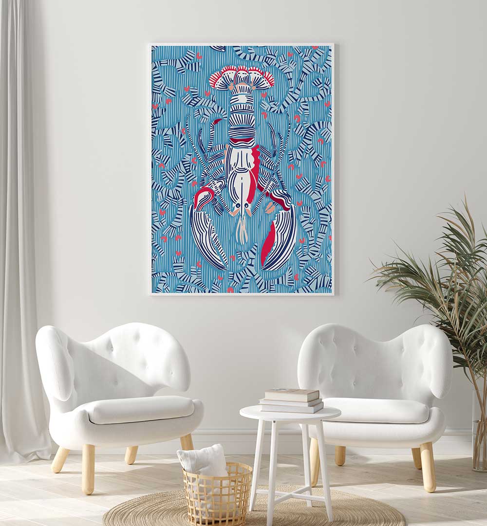 Colorful CRUSTACEAN Beach Paintings elevate coastal decor, bringing oceanfront vibes to your living space.