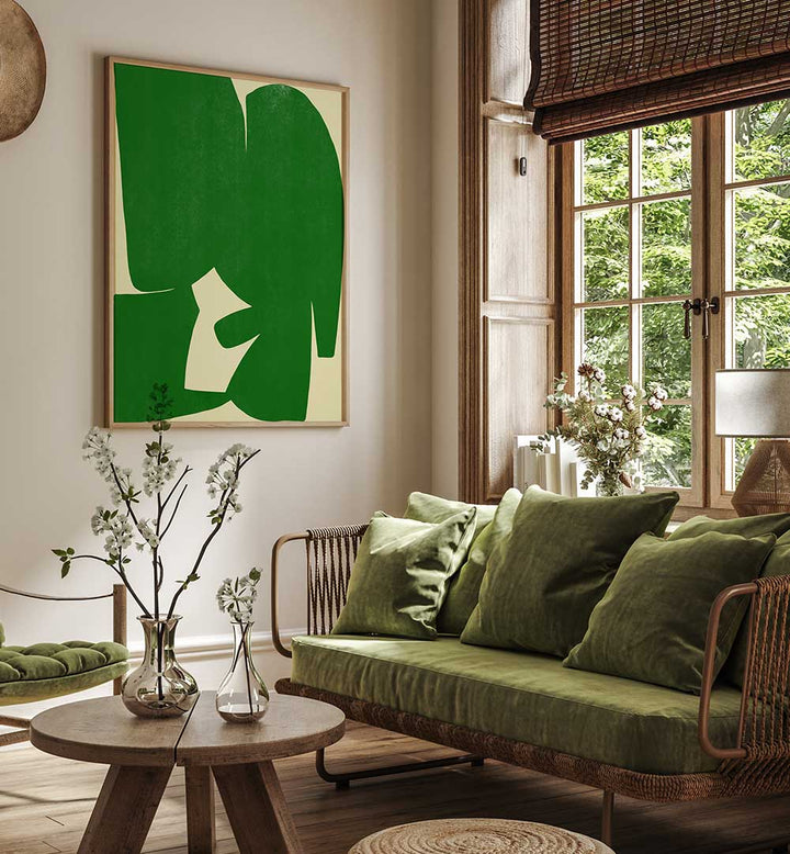 CUT OUT IN GREEN , ABSTRACT PAINTINGS