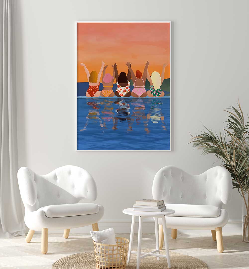 GIRLS AND THE SUN , PORTRAITS & FIGURATIVE ILLUSTRATIONS