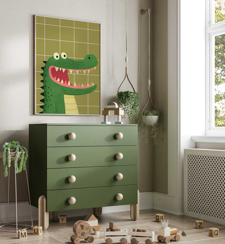 HAPPY ALLIGATOR FRIEND , KIDS ROOM PAINTINGS