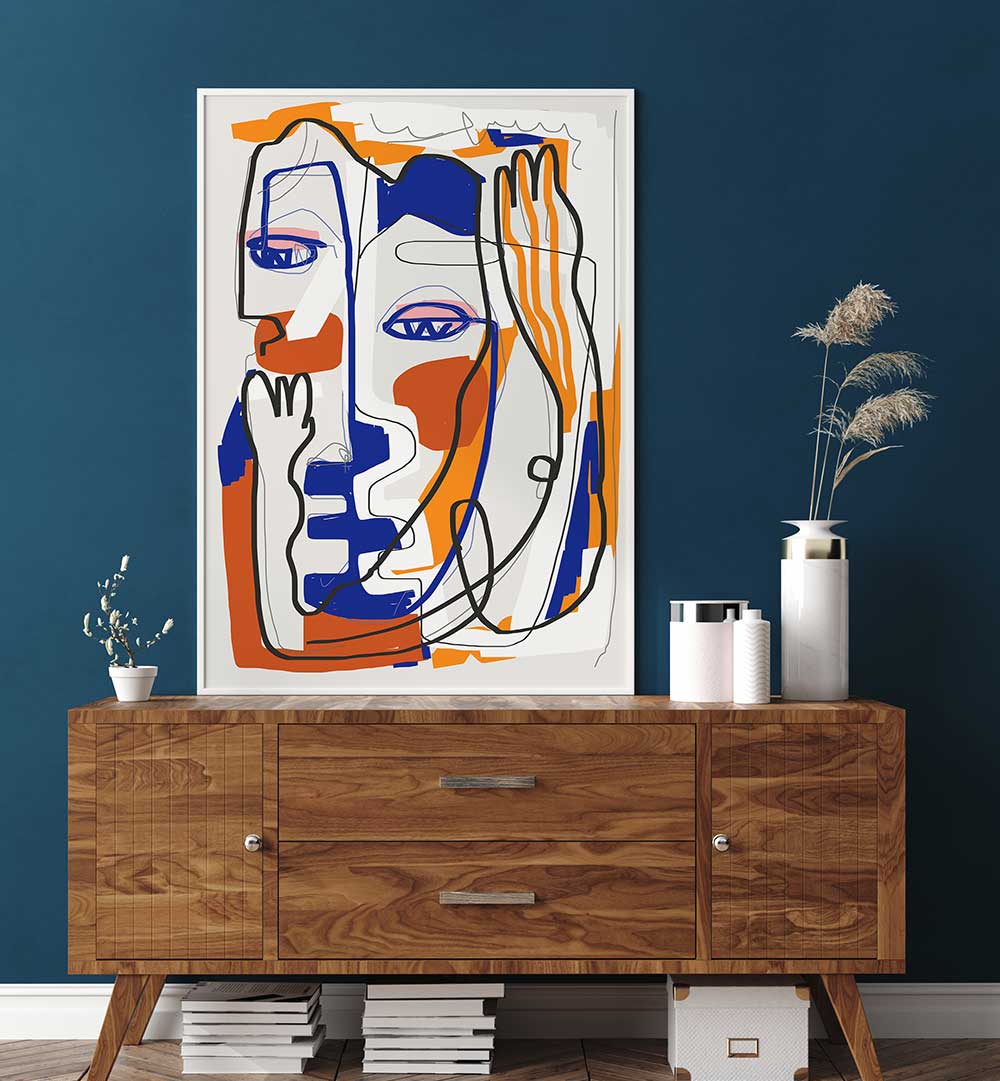 ABSTRACT LINE ART ROMANCE , POP ART PAINTINGS