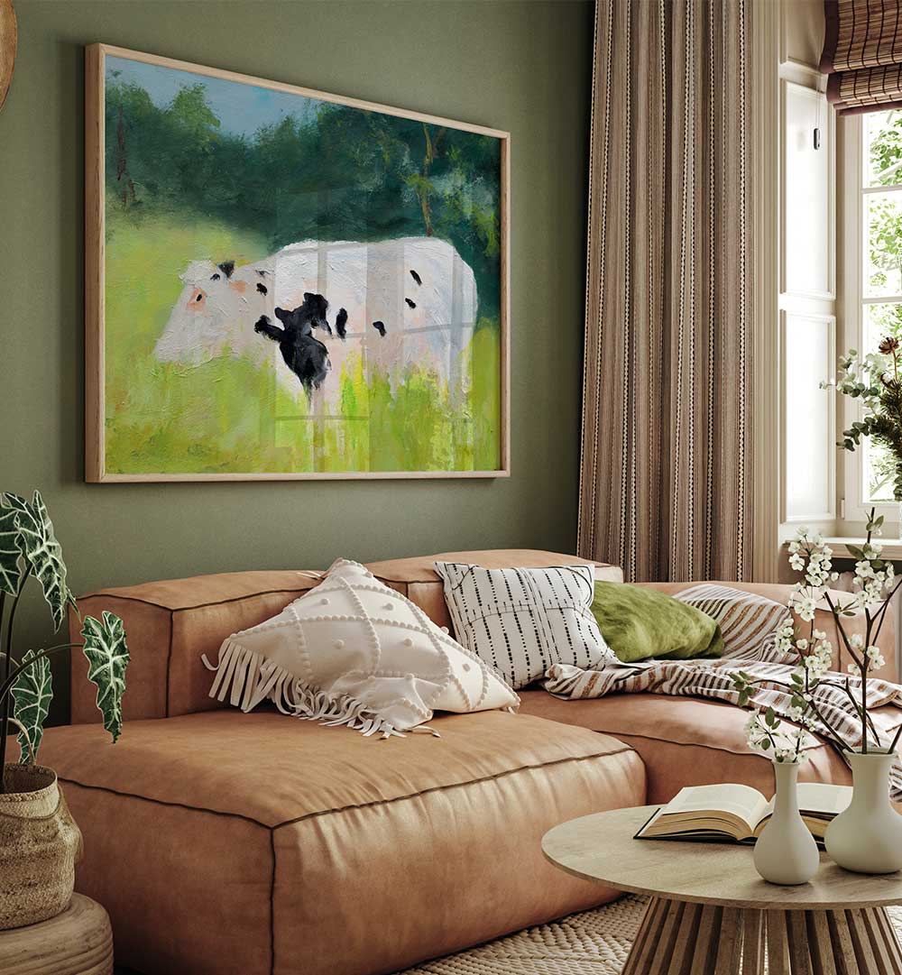 GRAZING IN THE GRASS , ANIMAL PAINTINGS