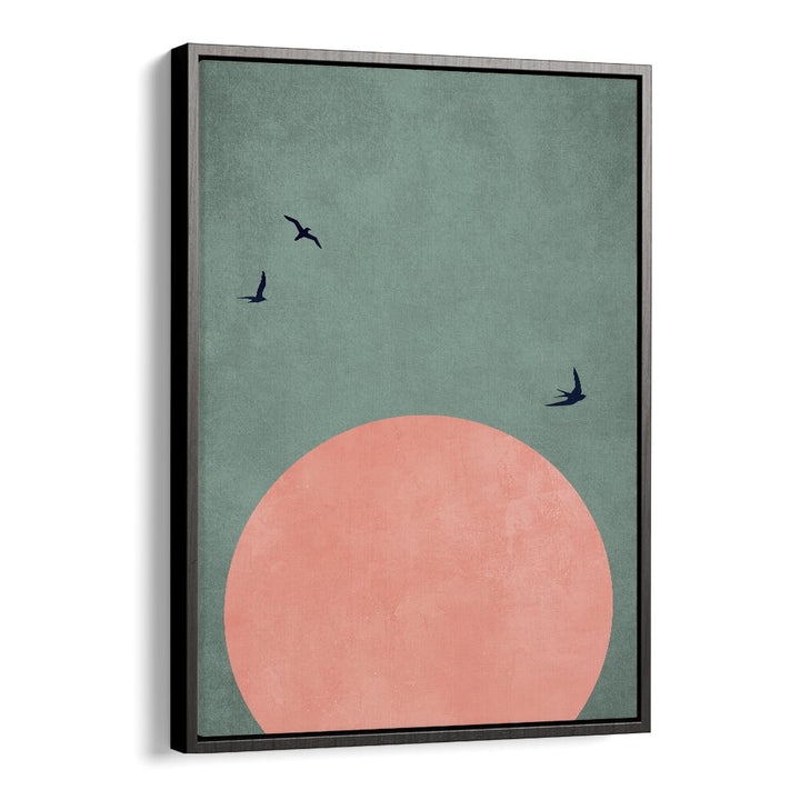 A Beautiful Day Landscape Art Artwork in Black Floater Frame