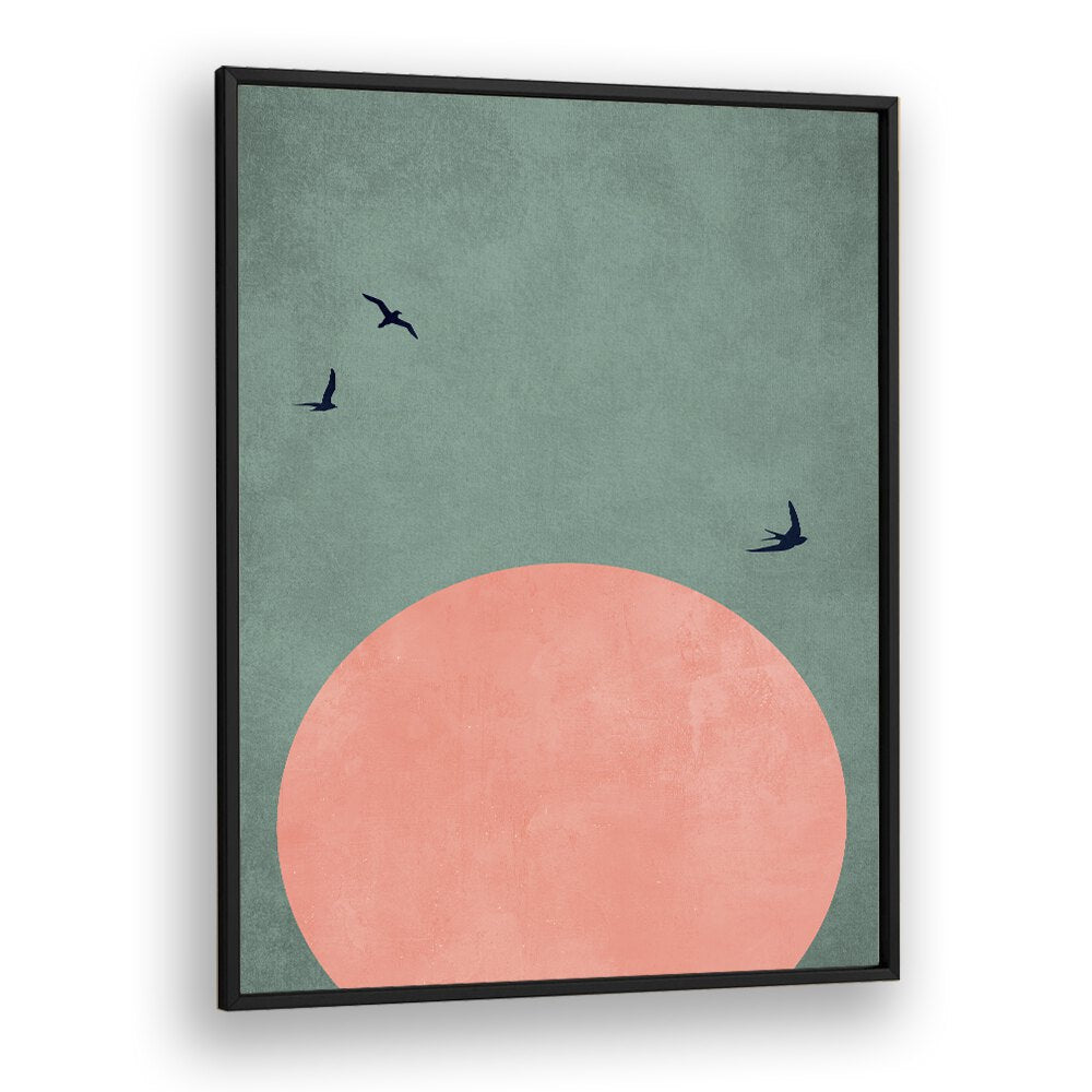 A Beautiful Day Landscape Art Artwork in Black Plain Frame