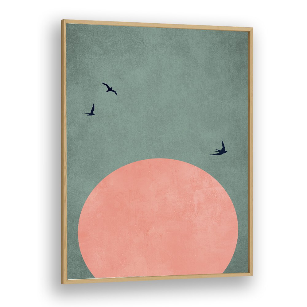 A Beautiful Day Landscape Art Artwork in Oak Wood Plain Frame