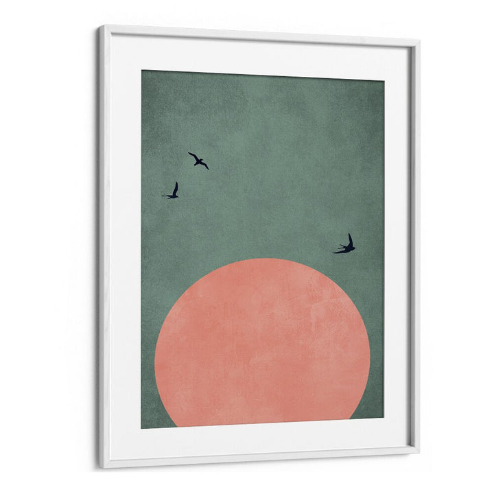 A Beautiful Day Landscape Art Artwork in White Frame With Mount