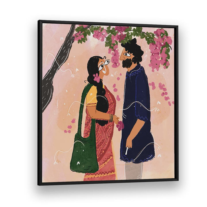 A Bengali Bikel By Shreya Roy Chowdary, Indian Art Paintings Artwork in Black Plain Frame
