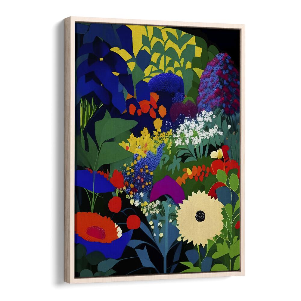 A Beautifully Dark Mind By Uma Gokhale Botanical Art Prints in Oak Wood Floater Frame