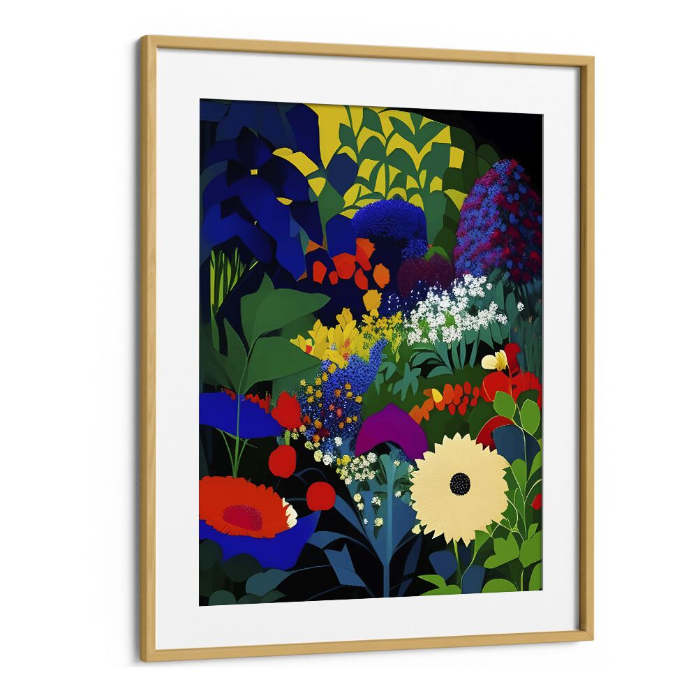 A Beautifully Dark Mind By Uma Gokhale Botanical Art Prints in Oak Wood Frame With Mount