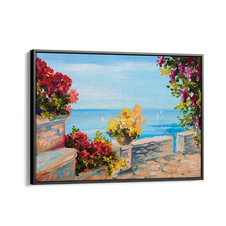 A Canvas of Memories Vintage  European Paintings in Black Floater Frame