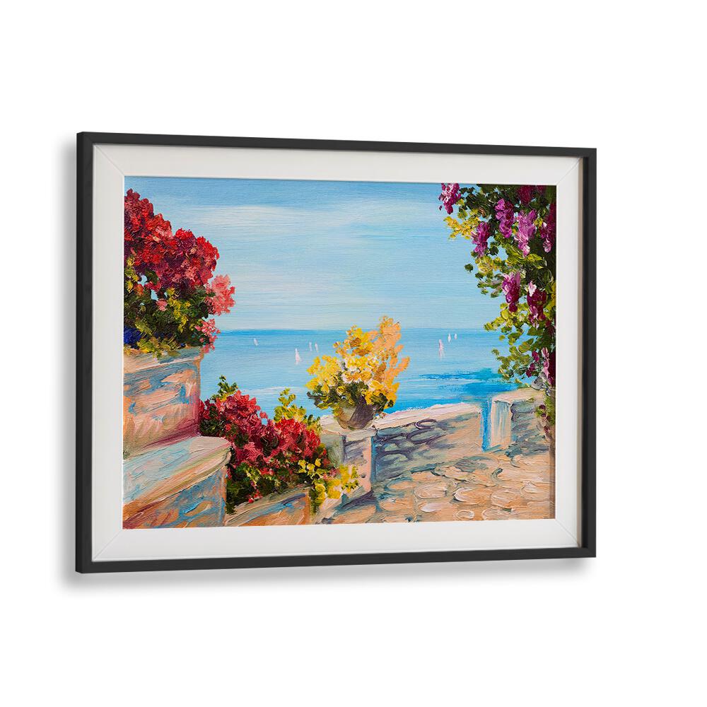A Canvas of Memories Vintage  European Paintings in Black Frame With Mount