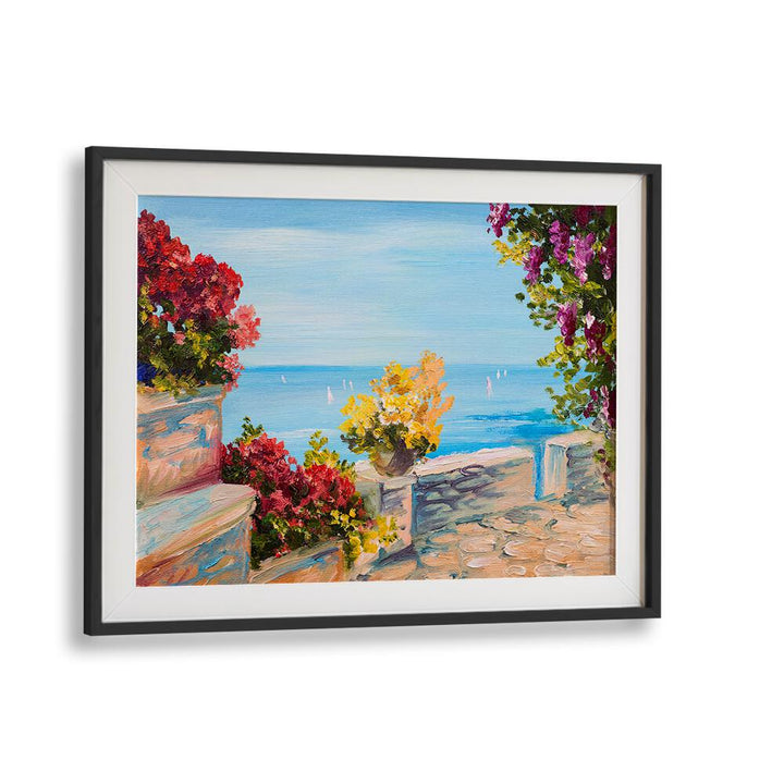 A Canvas of Memories Vintage  European Paintings in Black Frame With Mount