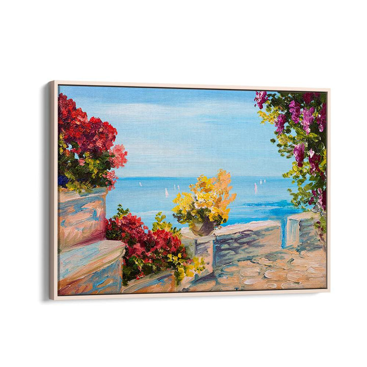 A Canvas of Memories Vintage  European Paintings in Oak Wood Floater Frame