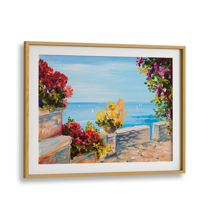A Canvas of Memories Vintage  European Paintings in Oak Wood Frame With Mount