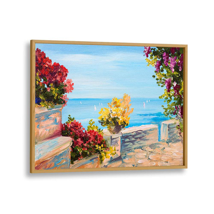 A Canvas of Memories Vintage European Paintings in Oak Wood Plain Frame
