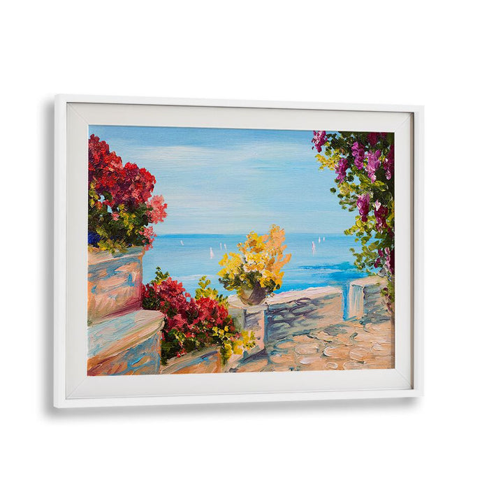 A Canvas of Memories Vintage European Paintings in White Frame With Mount