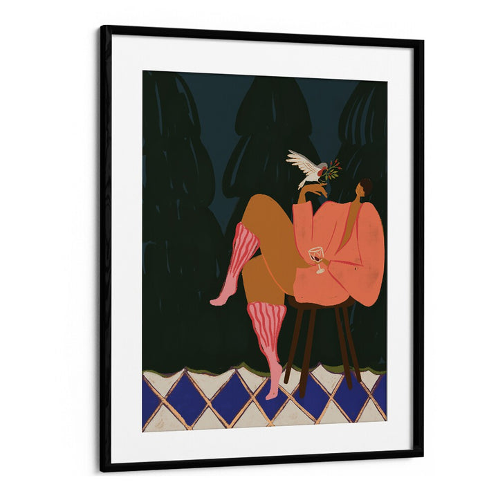 A Lil Birdy Told Me By Arty Guava Wall Art Prints in Black Frame With Mount