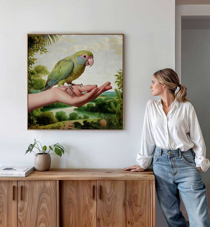 A PARROT IN BRAZIL , ANIMAL PAINTINGS