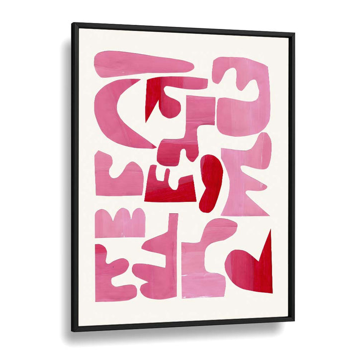 A Pink Puzzle By Ejaaz Haniff Fashion art Artwork in Black Plain Frame
