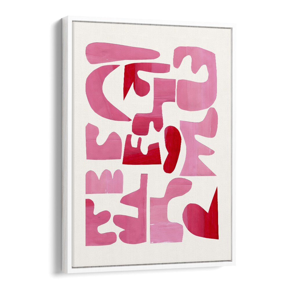 A Pink Puzzle By Ejaaz Haniff Fashion art painting Artwork in White Floater Frame
