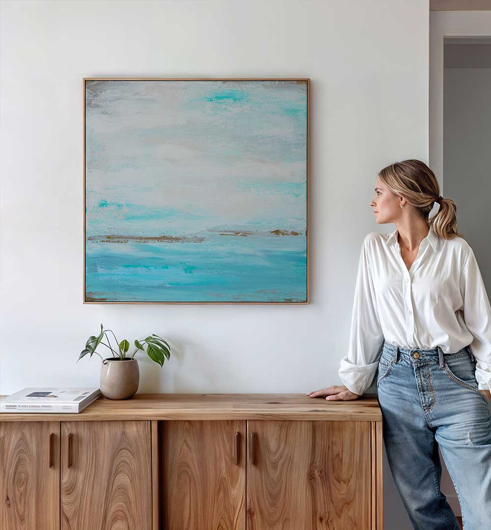 A SERENE SEASCAPE , ABSTRACT PAINTINGS