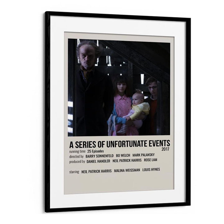 A Series Of Unfortunate Events 2017 Movie Posters in Black Frame With Mount