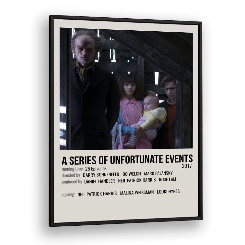 A Series Of Unfortunate Events 2017 Movie Posters in Black Plain Frame