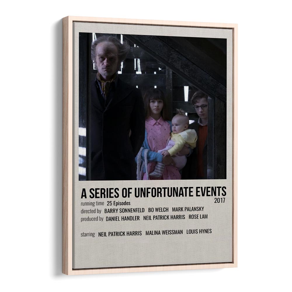 A Series Of Unfortunate Events 2017 Movie Posters in Oak Wood Floater Frame